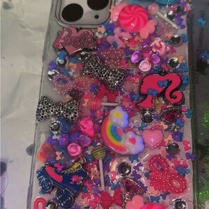 Barbie Pink Phone Case with 3D Floral Design